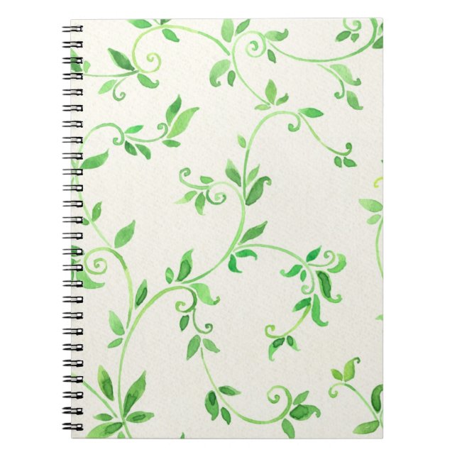 Carnet Motif de feuille d'aquarelle (Devant)