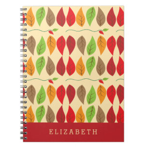 Carnet Motif de feuille d'automne moderne coloré