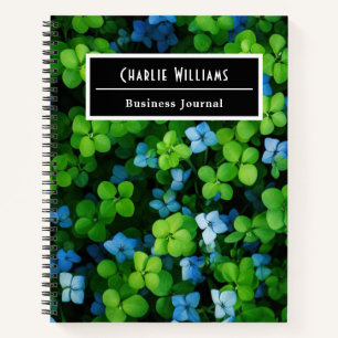 Carnet Motif de feuille verte bleue Spirale personnalis