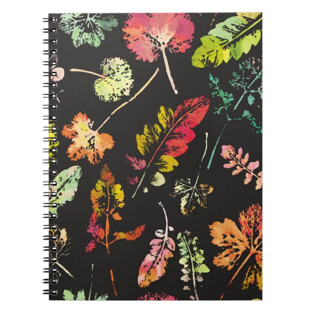 Carnet motif de feuilles à l'aquarelle d'une beauté folle (Devant)