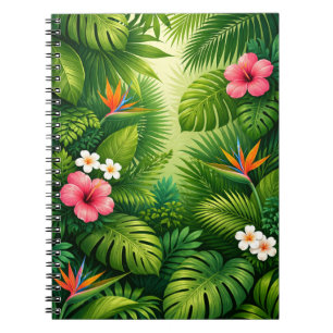 Carnet Motif de feuilles de jungle tropicale