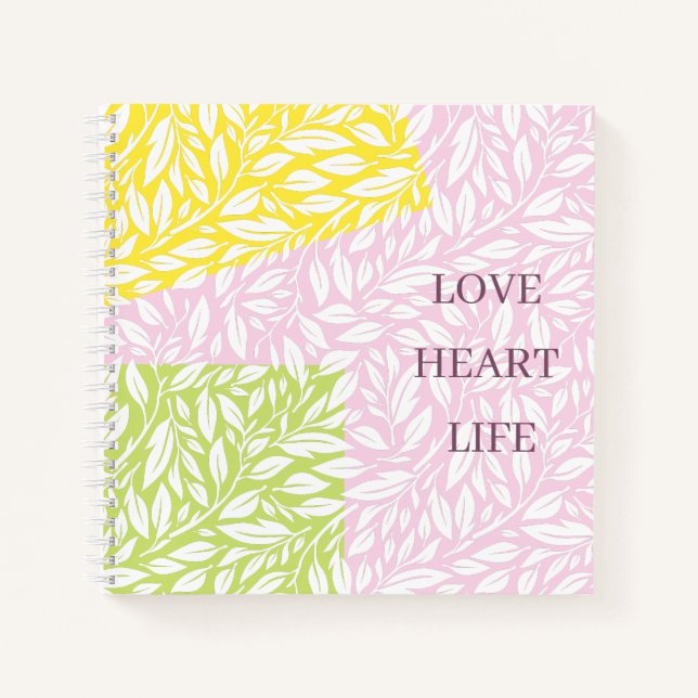 Carnet Motif de feuilles transparentes avec un bloc de co (Devant)
