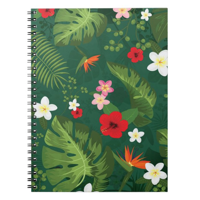 Carnet Motif de feuilles tropicales (Devant)