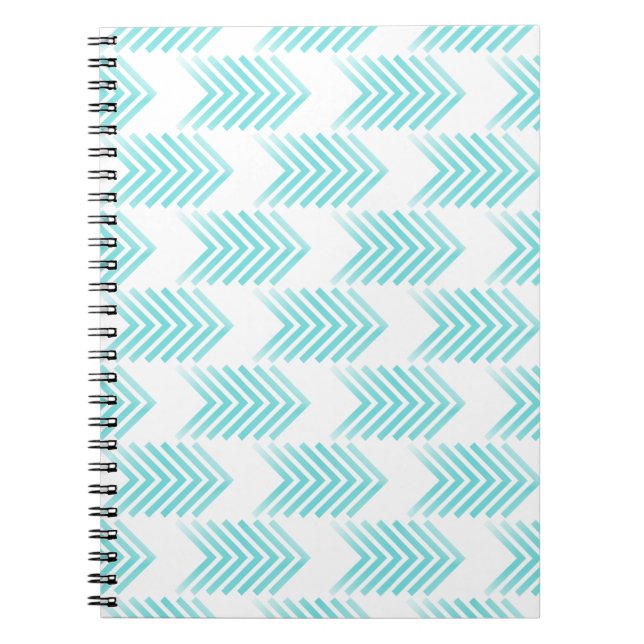 Carnet Motif de flèche Tribal Turquoise (Devant)