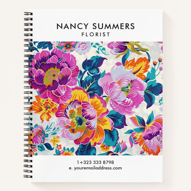 Carnet Motif de fleur coloré (Devant)