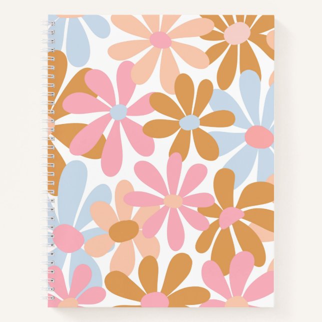 Carnet Motif de fleur de marguerite pastel rétro (Devant)