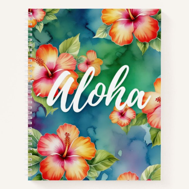 Carnet Motif de fleur d'hibiscus Aloha belle Hawaii (Devant)