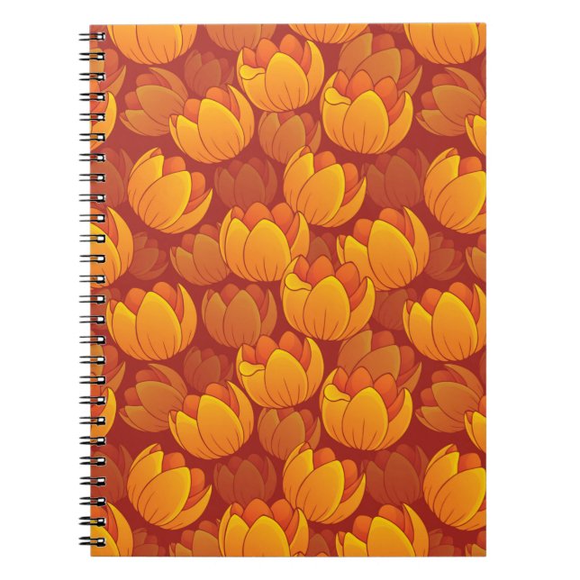 Carnet Motif de fleur d'or (Devant)