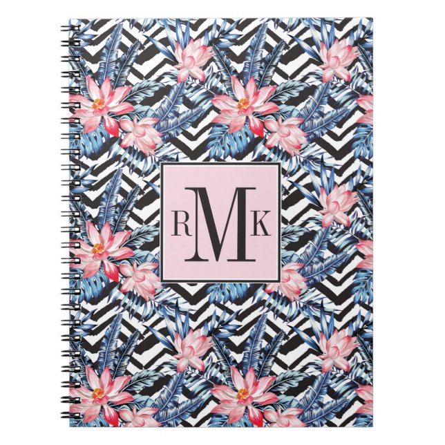 Carnet Motif de fleur tropical de Lotus (Devant)