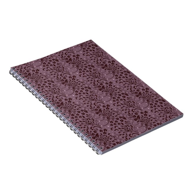 Carnet Motif de fleur violet foncé avec des étoiles (Côté Droit)