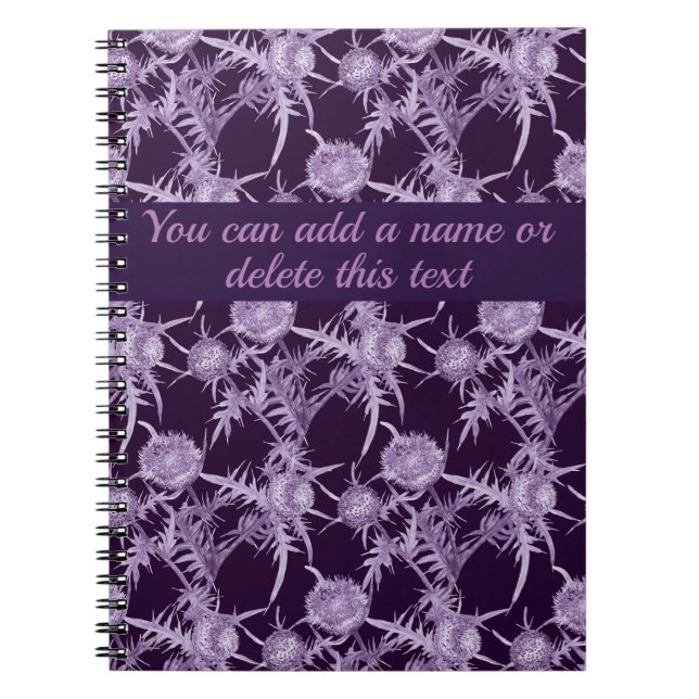 Carnet Motif de fleur violette de chardon (Devant)