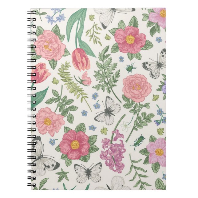 Carnet Motif de fleurs (Devant)
