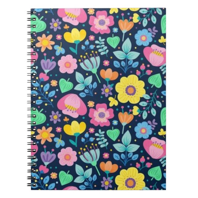 Carnet Motif de fleurs (Devant)