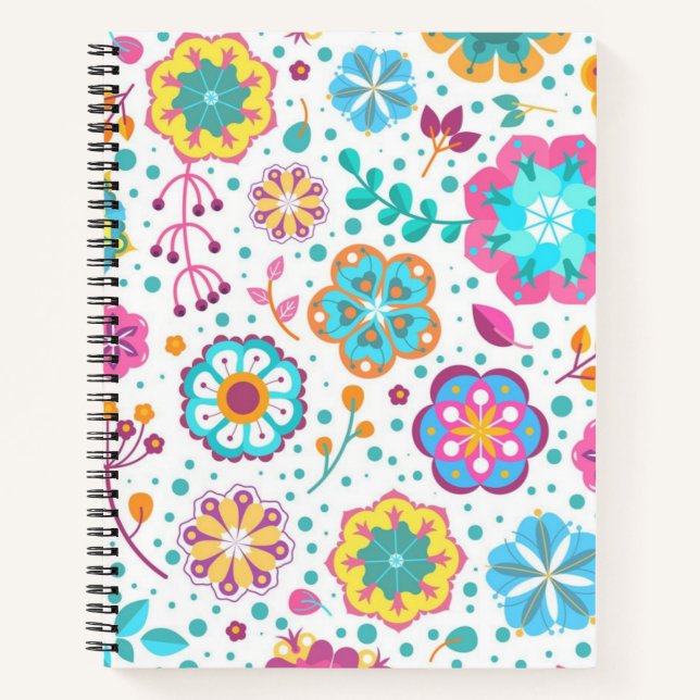 Carnet Motif de fleurs (Devant)