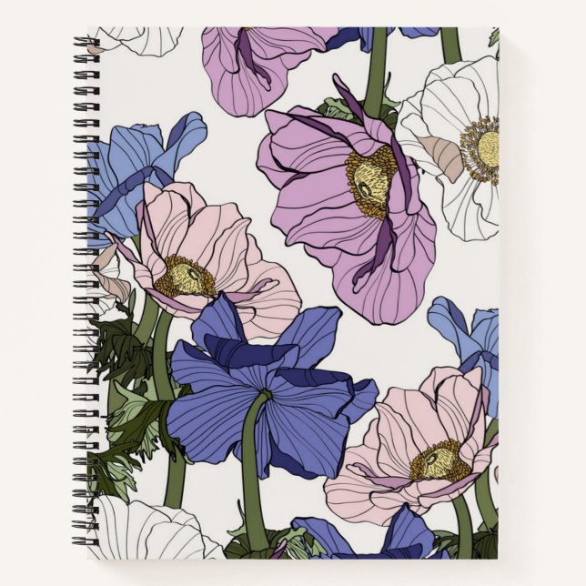 Carnet Motif de fleurs (Devant)