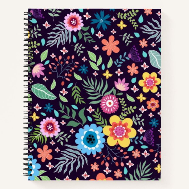 Carnet Motif de fleurs (Devant)