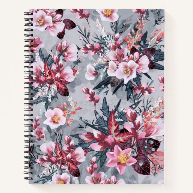 Carnet Motif de fleurs (Devant)