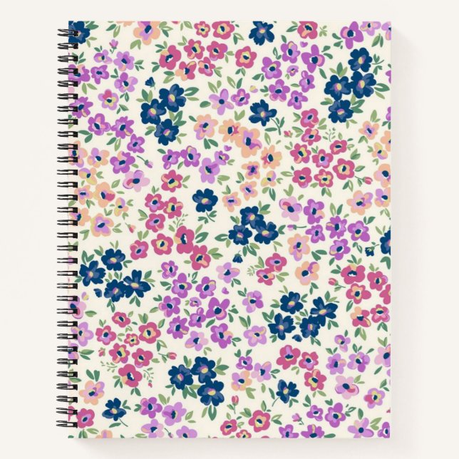 Carnet Motif de fleurs (Devant)