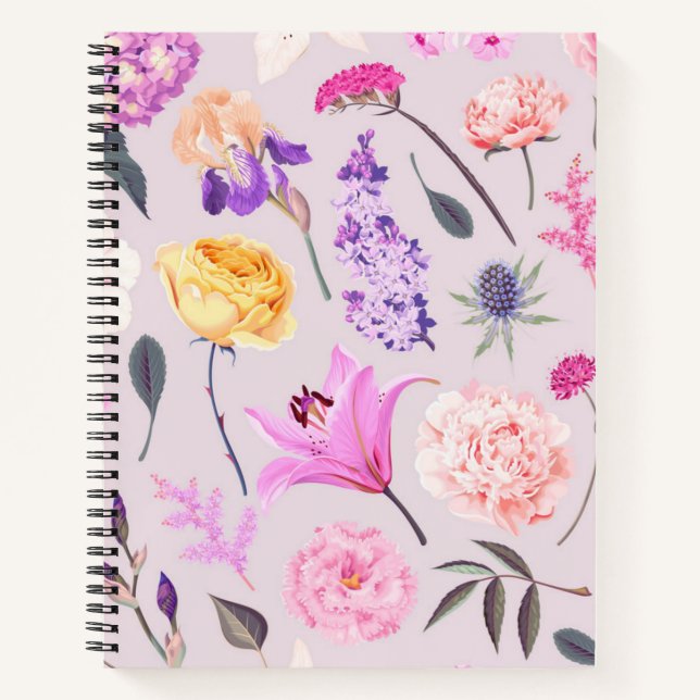 Carnet Motif de fleurs (Devant)