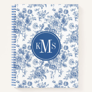 Carnet Motif de fleurs bleues