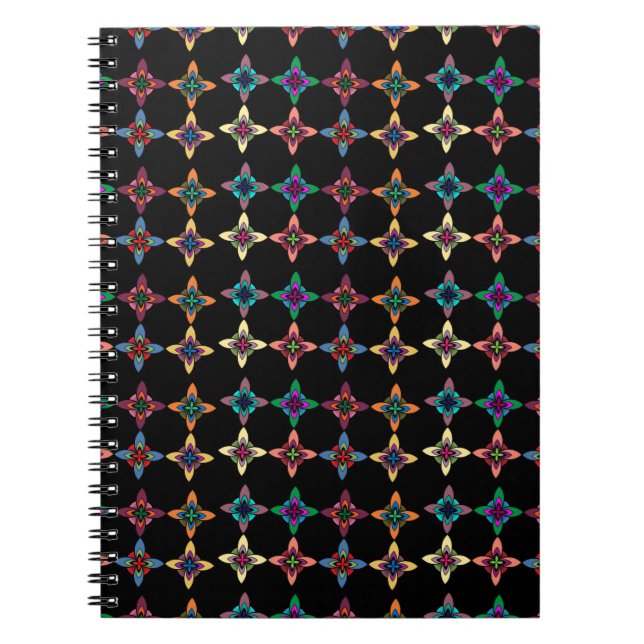 Carnet Motif de fleurs colorées (Devant)