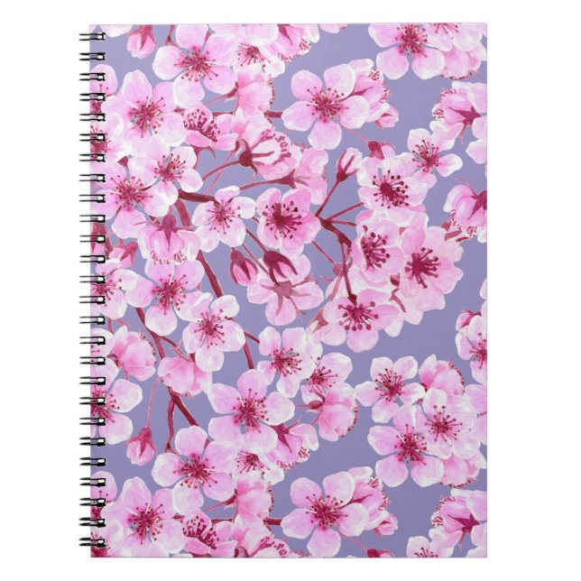 Carnet Motif de fleurs de cerisiers (Devant)