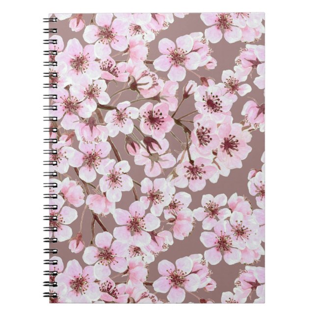 Carnet Motif de fleurs de cerisiers (Devant)