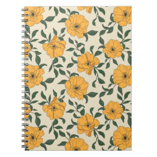 Carnet Motif de fleurs de crapaud orange