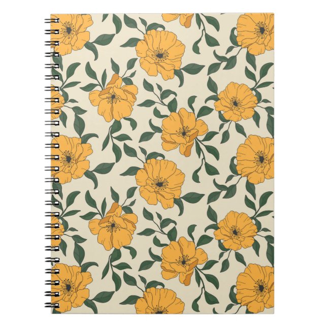 Carnet Motif de fleurs de crapaud orange (Devant)