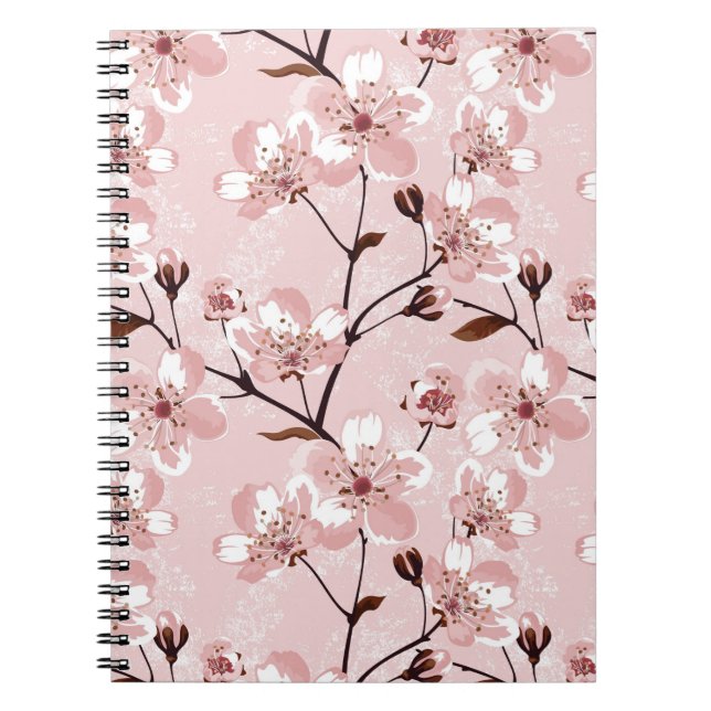 Carnet Motif de fleurs de fleurs de cerisier (Devant)