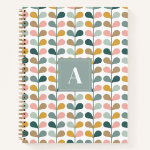Carnet Motif de fleurs de pétale initiales monogramme car