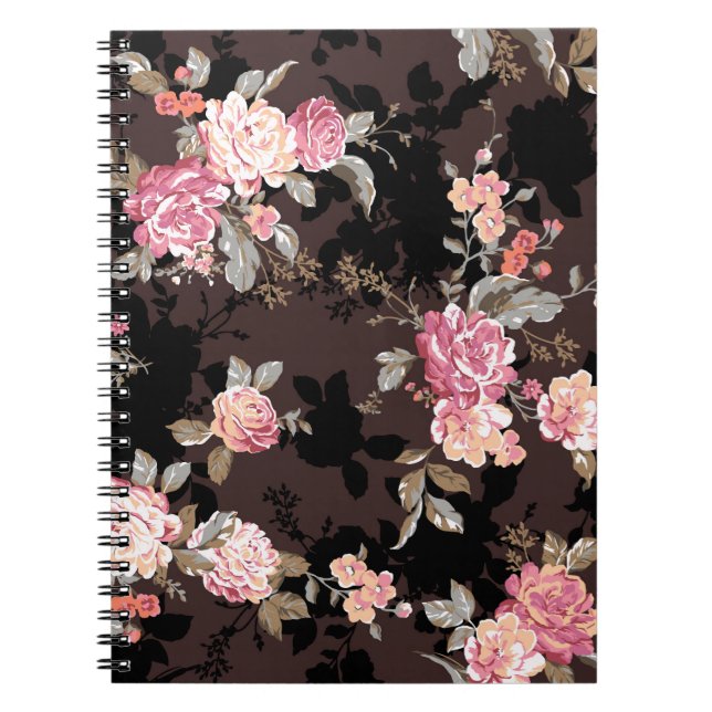 Carnet motif de fleurs dessin textile motif d'illustratio (Devant)