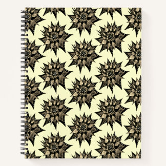 Carnet Motif de fleurs florales gothiques Sepia Spirit