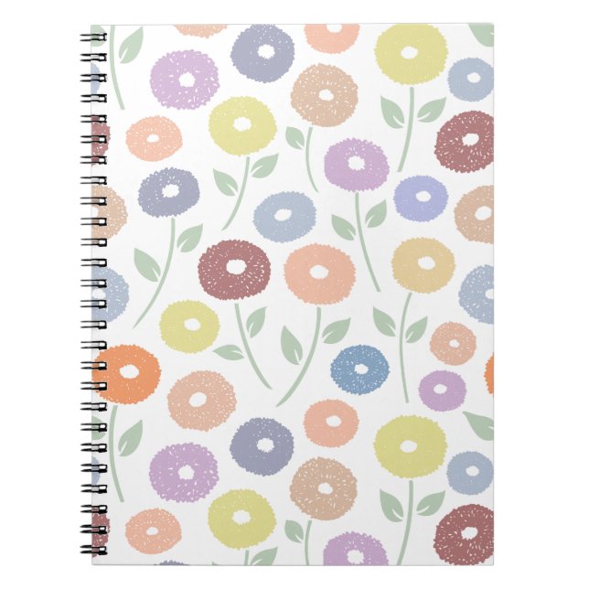 Carnet Motif de fleurs floues Pastels (Devant)
