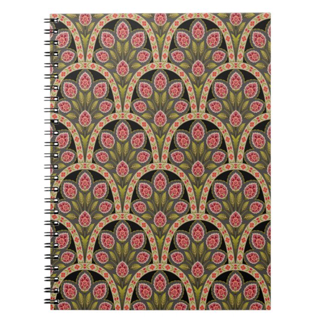 Carnet motif de fleurs géométrique géométrique abstrait, (Devant)