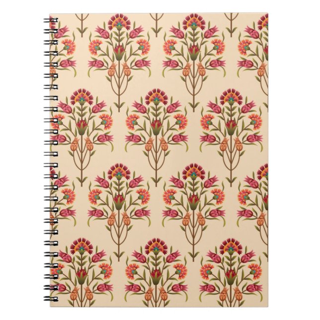 Carnet motif de fleurs mughless transparent (Devant)