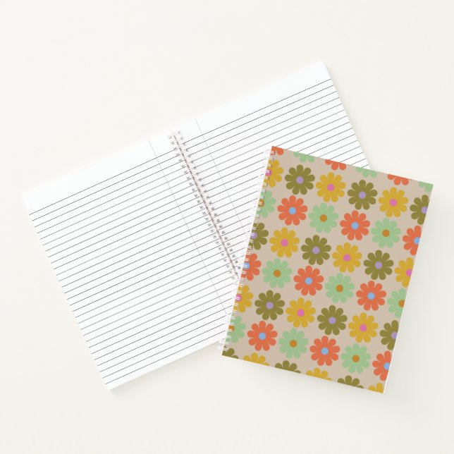 Carnet Motif de fleurs pastel vintage simple (Intérieur)