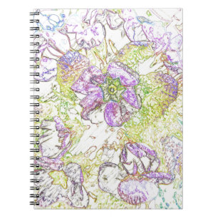 Carnet motif de fleurs peintes