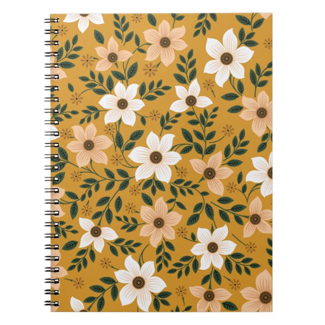 Carnet motif de fleurs traditionnel transparent (Devant)