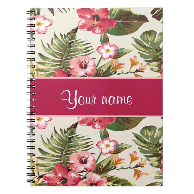 Carnet Motif de fleurs tropical de ketmie (Devant)