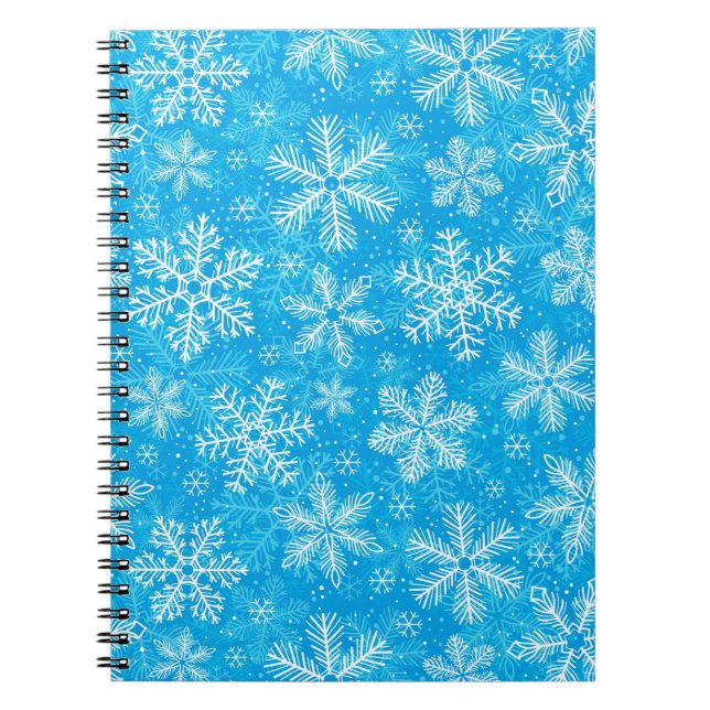 Carnet Motif de flocons blancs (Devant)