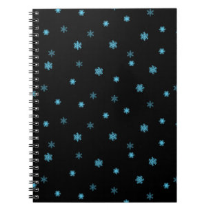 Carnet Motif de flocons de neige bleu sans joint