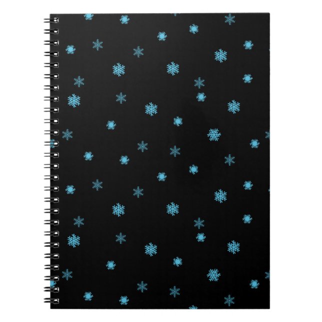 Carnet Motif de flocons de neige bleu sans joint (Devant)