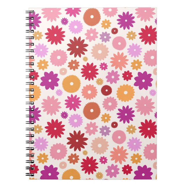Carnet Motif de floraisons colorées (Devant)