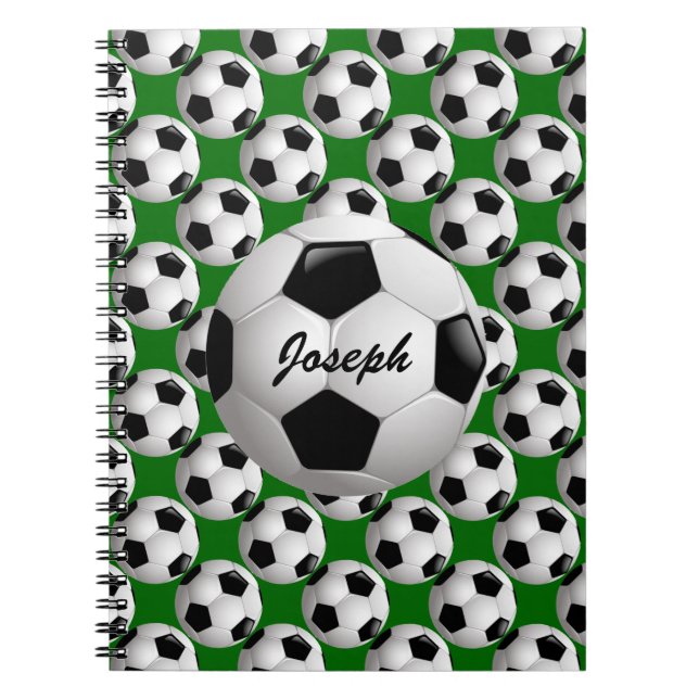 Carnet Motif de football personnalisé (Devant)