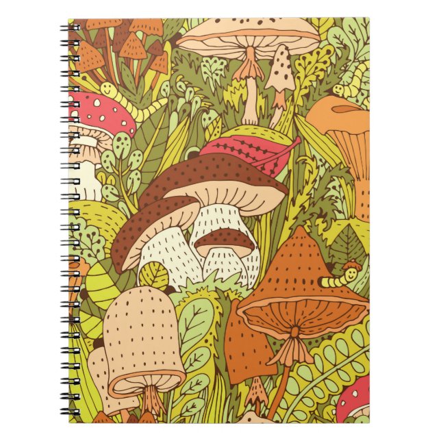 Carnet Motif de forêt dessiné à la main avec différents t (Devant)