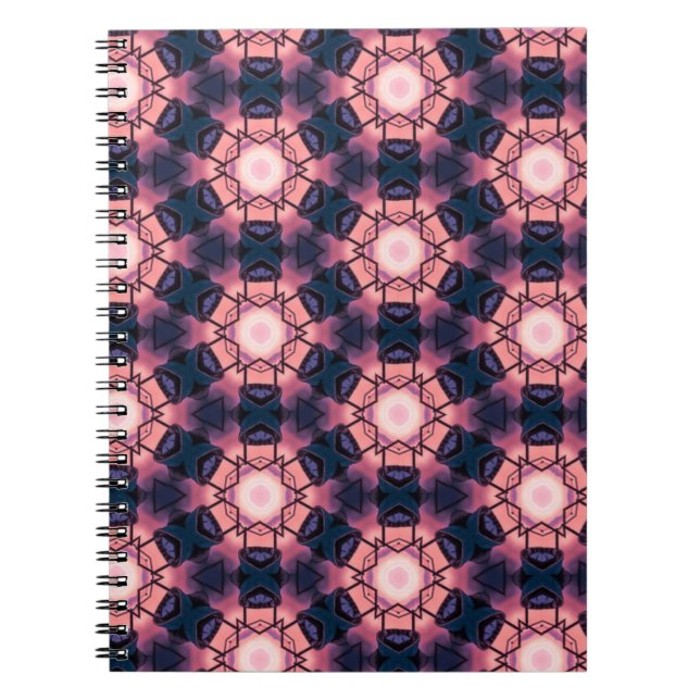 Carnet Motif de forme géométrique rose et bleu (Devant)