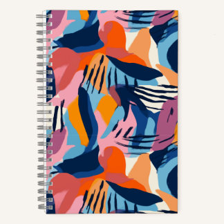 Carnet Motif de formes abstraites modernes et vibrantes