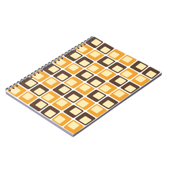 Carnet motif de formes Carré rétro les années 70 (Côté gauche)