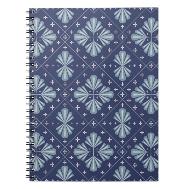Carnet Motif de formes géométriques bleues  (Devant)